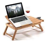 BAKAJI Table Bed Tray, Natural Bamboo, 60 x 30 x 25 cm