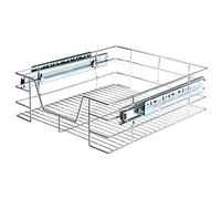 BAKAJI Telescopic Drawer for Kitchen Furniture, Removable Shelf, Space-Saving with Stainless Steel Rail (50 cm)