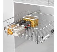 BAKAJI Telescopic Drawer for Kitchen Furniture, Removable Shelf, Space-Saving with Stainless Steel Rail (60 cm)