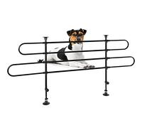 BAKAJI Universal Car Partition Grid for Dogs with Telescopic Pole, Protection Net for Pet Transport, Adjustable Iron, Separator Barrier with Suction Cup Mount (2 Elements)
