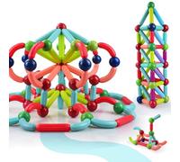 BAKAM Magnetic Building Blocks Age 3+ for Kids Ages 4-8, STEM Construction Toys for Boys and Girls, Large Size Magnetic Sticks and Balls Game Set for Kid’s Early Educational Learning (25PCS)