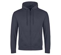BAKARUDA Mens Full Zipped Long Sleeved Hoodies Cotton Rich Graphite S
