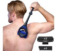 BakBlade 3.0 Stealth Back Shaver All-in-1 Grooming Kit - 23 Inch Handle - Includes Lotion Applicator and 3 Additional Blade Refills - Painless Shave for Men