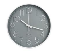 bakbrand Wall Clock 10 Inch Non-Ticking Silent Modern Simple Style Round Decor Clock Gray Stereoscopic Dial Quartz Wall Clocks for Home/Office/School/Living Room/Bedroom/Kitchen