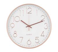 bakbrand Wall Clock 10 Inch Non-Ticking Silent Modern Simple Style Round Decor Clock Rose Gold Stereoscopic Dial Quartz Wall Clocks for Home/Office/School/Living Room/Bedroom/Kitchen
