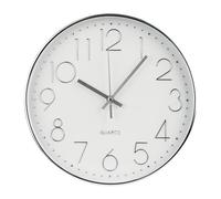 bakbrand Wall Clock 10 Inch Non-Ticking Silent Modern Simple Style Round Decor Clock Silver Stereoscopic Dial Quartz Wall Clocks for Home/Office/School/Living Room/Bedroom/Kitchen