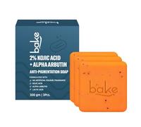 BAKE 2% Kojic Acid Scrub Treatment Soap (100 Gms Pack Of 3) With Alpha Arbutin, Lactic Acid & Niacinamide | For Pigmentation, Brightens Underarms | Soap For Women & Men | 100G X 3