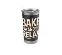 Bake and Relax Funny Home Baking Kitchen Quote Stainless Steel Insulated Tumbler