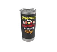 Bake Baking Cupcake Happiness and Cupcakes are The Same Stainless Steel Insulated Tumbler