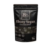 Bake Blend Ebony Vegan Dark Chocolate Drops - 96% Cocoa Mass - Halal Vegan Chocolate Drops - Kosher & Gluten-Free - Suitable for Coeliacs & Vegetarians (1kg)