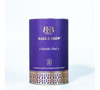 BAKE & BREW Karak Tea - Premium Unsweetened Karak Chai Mix with Black Loose Tea, Guatemalan Cardamom & Ginger | 8 Sachets (80g Tube) | 100% Natural, Vegan-Friendly Indulgence | Brew in 5 Minutes