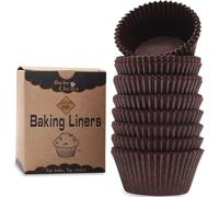 Bake Choice 200pcs Standard Cupcake Liners for Baking, Brown Muffin Liners
