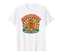 Bake It Merry Gingerbread Christmas Baking Graphic Tee Value Graphic T-Shirt, Men, White, XL