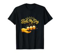 Bake My Day Sunshine Yellow Cupcake Oven Mitt Graphic T-Shirt