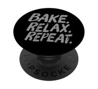 Bake Relax Repeat Hi I'm The Baker It's Me Funny Baker Quote PopSockets Adhesive PopGrip