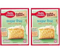 Bake Smart Sugar Free Vanilla Cake Mix 2X350g - Easy-to-Bake, No Added Sugar, Sweetener-Based, Moist & Fluffy Texture - No Artificial Flavours or Colours, Vegetarian-Friendly