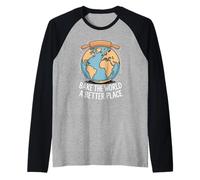 Bake The World A Better Place Baking Earth Love Raglan Baseball Tee