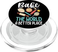 Bake The World A Better Place Pie Rolling Pin PopSockets PopGrip for MagSafe