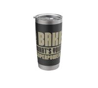 Bake What's Your Superpower Bakery Love Baking Lover Baker Stainless Steel Insulated Tumbler