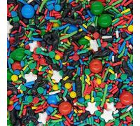 BakeBright Super Mario Sprinkles - Edible Super Mario Birthday Decorations for Vibrant Cake Cupcake Toppers Mario Luigi Toad Themed Celebrations Star & Mustache Sprinkles, Made in USA