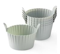Bakecat Ramekins for Air Fryer, Air Fryer Egg Mould, Large Muffin Cases for Air Fryer (Pack of 6), Grey