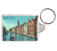 Baked Bean Store Bruges - Belgium - Double Sided Keyring Artistic BBSKEY165