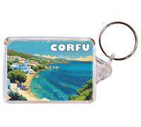 Baked Bean Store Corfu - Greece - Double Sided Keyring Artistic BBSKEY32