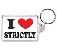 Baked Bean Store I Love (Heart) Strictly - Double Sided Large Keyring Name Tag Novelty Gift/Present Come Dancing