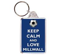 Baked Bean Store Keep Calm and Love Millwall - Double Sided Large Keyring Football/FC themed Gift/Souvenir/Present/Name Tag