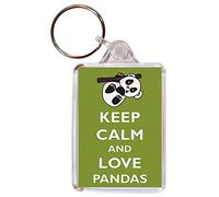 Baked Bean Store Keep Calm and Love Pandas - Double Sided Keyring BBSKNO96