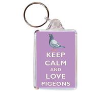 Baked Bean Store Keep Calm and Love Pigeons - Double Sided Keyring BBSKNO99