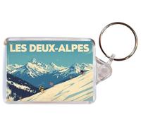 Baked Bean Store Les Deux-Alpes - France - Double Sided Keyring Artistic BBSKEY189