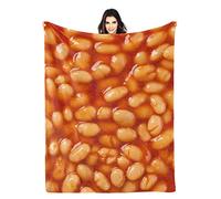 Baked Beans 3D Funny Realistic Food Ultra-Soft Throw Blanket 50"x40" Travel All Season Bed Sofa Dorm Decor Bedding Bedroom