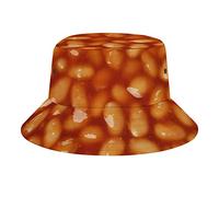 Baked Beans Bucket Hat, Summer Fisherman Cap for Women Men, Unisex Packable Beach Sun Hat for Vacation Travel Outdoor