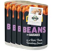 Baked Beans Bundle for Branston Baked Beans & Sausages 405g 4 Pack + Brightdale Kitchen Booklet
