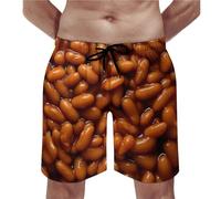 Baked Beans Food Men's Swim Trunks Quick Dry Beach Shorts With Mesh Lining And Pocket