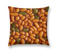 Baked Beans Food Soft Plush Throw Pillow Covers Pillowcase