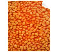 Baked Beans Food Throw Blanket - Super Soft Flannel Fleece Blanket for Gifts,Bedding Quilt Home Decor for Couch Sofa Bed All Season 50"x60" for Teens