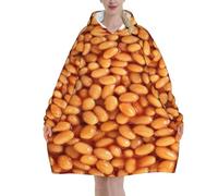 Baked Beans Oversized Women's Wearable Blanket Hoodie, Flannel Pullover Blanket, Blanket Sweatshirt