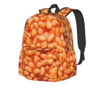 Baked Beans Pattern Backpack 16 Inch Adjustable Shoulder Strap Lightweight Bookbag Laptop Bags for Kid Boys Girls