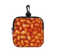Baked Beans Pattern, Square Zipper Storage Bag, Neoprene Coin Purse, Small Wallets, Change Pouch, Change Purse