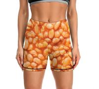 Baked Beans PatternWomen's High Waist Yoga Shorts Soft Tummy Control Running Gym Workout Biker Short