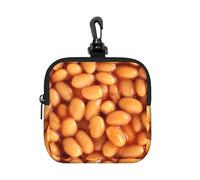 Baked Beans, Square Zipper Storage Bag, Neoprene Coin Purse, Small Wallets, Change Pouch, Change Purse