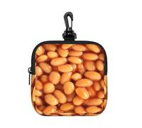 Baked Beans, Square Zipper Storage Bag, Neoprene Coin Purse, Small Wallets, Change Pouch, Change Purse