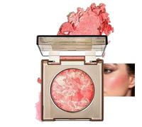 Baked Blush for Mature Skin,Buildable Blush Powder, Long-lasting 24H Wear, Shimmer Brick Pressed Blusher,Transfer, Water & Sweat Resistant Buildable Cheek Makeup for Dimensional Look(Red)
