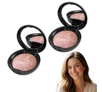Baked Bronzer & Blush Palette - Illuminating Baked Foundation - Marbleized Sculpting Powder for Face, Buildable Light to Medium Coverage, Demi-Matte Natural Finish for All Skin Tones (MEDUIM)