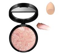 Baked Foundation for Mature Skin, Brighten Color Correcting Foundation Full Coverage for Face, Buildable Light to Medium Illuminating Powder, Lasting Oil-control Shimmer Natural Smooth Makeup