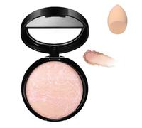 Baked Foundation for Mature Skin, Brighten Color Correcting Foundation Full Coverage for Face, Buildable Light to Medium Illuminating Powder, Lasting Oil-control Shimmer Natural Smooth Makeup