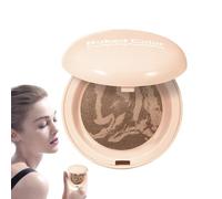 Baked Foundation Highlighter Makeup | Built-in Mirror Lightweight Skin Tone Corrector Contour Natural Nose Shadow for Wedding Beach Vacation Stage College Student