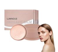 Baked Highlighter Makeup, All in One Blusher and Cream Highlighter, Highly Pigmented, All Over Face Glow, Glow Balm Dewy, Shimmer Glow Finish Face Makeup for Women (Plum Brown)